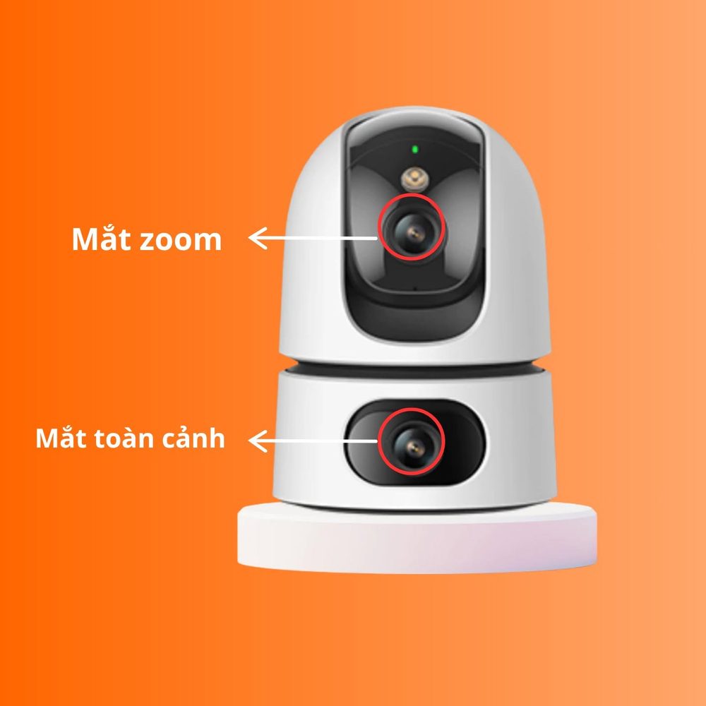 Camera đóng hàng 2 mắt: mắt zoom soi mã vận đơn và mắt toàn cảnh bao quát bàn đóng gói, ghi song song